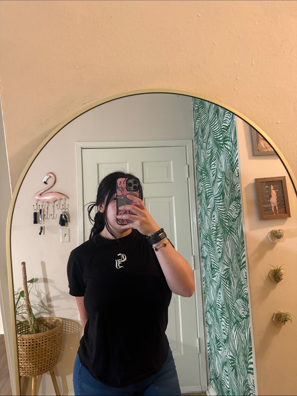 Black Graphic Crewneck T-Shirt - Unbranded